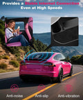 User in a car enjoying steady internet connection with Built Tough Starlink Mini Suction Cup Mount For Car Windows Sunroof Tracks.