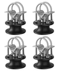 Heavy Duty Nylon Sliding Gate Rollers Pack Of Four With Slick Rolling Wheels For Zero Friction And Whisper Quiet Gate Operation Tough As Nails Hardware Parts Set, close-up view of rollers.