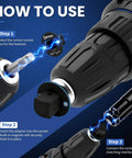 Steps showing the use of the Upgraded Low Profile Impact Socket Adapter Set Four Piece Stubby Drive Kit for Tight Spaces