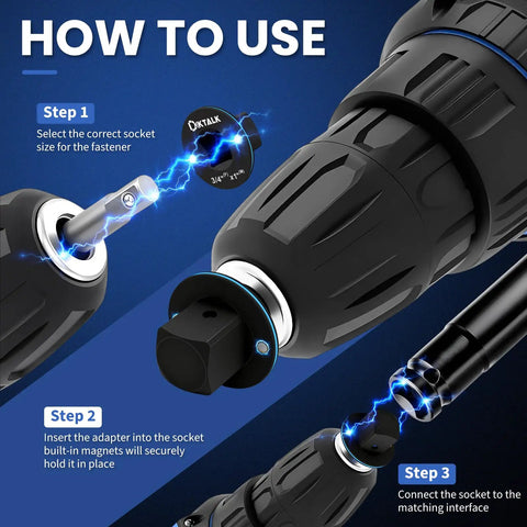Steps showing the use of the Upgraded Low Profile Impact Socket Adapter Set Four Piece Stubby Drive Kit for Tight Spaces