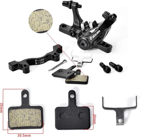 Beefy Dual Piston Caliper Disc Brake Set For Mountain Bikes And More With Alloy Cable Line Pull Brakes Quiet Stopping Power Black 1 Pair