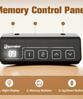 Memory control panel for 55 Inch By 24 Inches Electric Standing Desk, with height display and adjustable memory buttons.