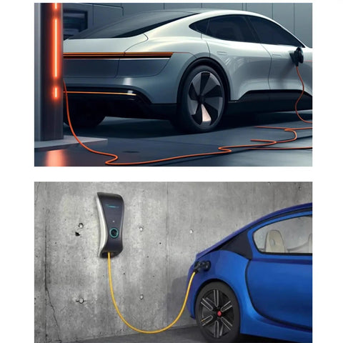 Hardcore Heavy Duty EV Power Wire Silicone Jacket Ultra Flexible Copper Core High Temp Automotive Cable in use with charging stations.
