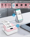 Kickass Portable Bluetooth Label Printer With Slick Wireless Tape Dispenser For Home Office Organization And Shipping Labels No Ink Required Mighty Handy Cordless Thermal Label Maker Handles Wide Continuous Rolls Daily