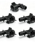 Dead Simple Swivel Elbow Plumbing Fittings For Pex Pipe Built Tough 1/2 Inch To 1/2 Inch Npt Threads Heavy Duty 5 Pack on white background.