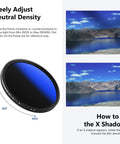 82mm Variable ND Filter ND2-ND400 1-9 Stops for Cameras and DSLRs Ultra Smooth Dimming Neutral Density Lens Filter
