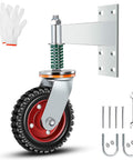 6 Inch Heavy Duty Fence Gate Wheel With 500Lb Capacity For Metal Tube Gates, 360 Degree Rotation Spring Loaded Caster, Includes Screws And Screwdriver