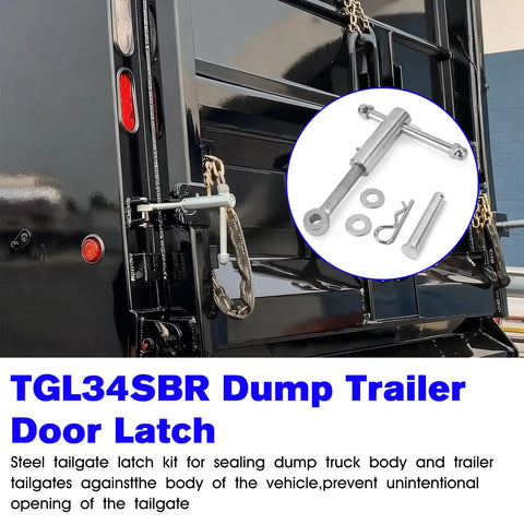 Heavy Duty Dump Trailer Tailgate Latch And Truck Tailgate Lock Bolt On Direct Fit Replacement For TGL3410HDW TGL34SBR steel latch kit mounted on trailer door