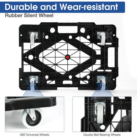 Heavy Duty Flat Dolly Movers Two Pack Hella Beefy Polypropylene Frame 880 Pound Capacity Smooth Gliding Floor Guards Sturdy Pallet Sliders For Couches Refrigerators And Big Appliances Minimal Effort