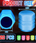 Blue Glow In The Dark Tire Valve Caps 20 Pack In Five Colors Fluorescent Valve Stem Covers For Cars Motorcycles SUVs Trucks