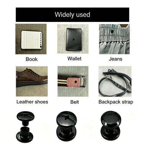 Tough As Nails Black Chicago Screws For Leather Gear 200 Pcs 5Mm Phillips Rivet Kit for books, wallets, jeans, and shoes.