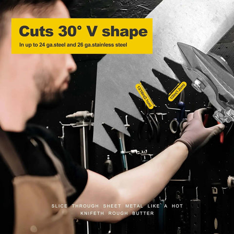 Sheet Metal Hand Notcher For Ductwork And HVAC Tools 30 Degree V Notch Cut DIY Friendly Pro Grade Rugged Alloy Steel close-up