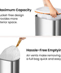 Extra Large 91L Hands Free Touchless Sensor Trash Can With AbsorbX Odor Filter, showing lid removal and hassle-free bag change