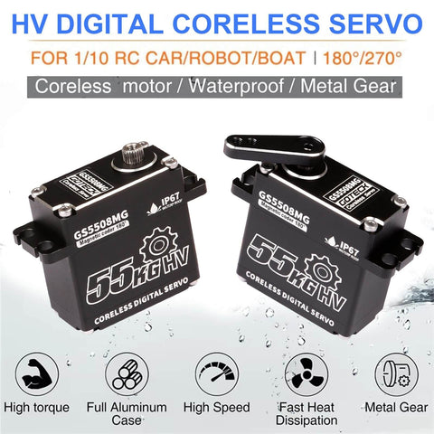 55Kg Coreless Digital Servo With Waterproof Design, 8.4V High Torque Metal Gear For RC Crawler, Boat, Truck And Robot, image of servo