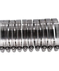 RoadFormer 3.5-inch worm-gear hose clamps, front view, SAE 56, stainless steel, 1/2" band, 78–102mm, 10-pack
