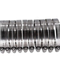 Ten Beefy 4 Inch Worm Gear Hose Clamps Full Stainless Steel With Half Inch Band Width Fits 90mm To 114mm SAE 64 Range in a row