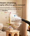 Top Shelf Multi Purpose Steam Cleaner That Crushes Stubborn Tile Grout Burns Off Kitchen Grease And Whips Car Interiors To A Flawless Shine With 23 Heavy Duty Nozzles Chemical Free Deep Cleaning Power, sanitizing a cat tree.