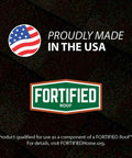 Proudly Made in the USA label for 2 Inch Pipe Flashing Boot For Roofs With 4 Inch Side Flashing, marketed as a fortified roof component.