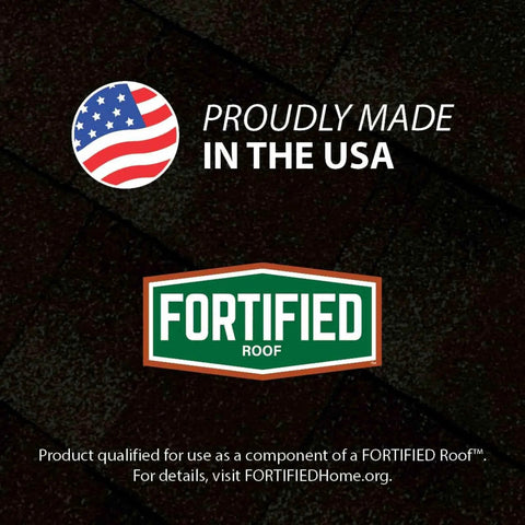 Proudly Made in the USA label for 2 Inch Pipe Flashing Boot For Roofs With 4 Inch Side Flashing, marketed as a fortified roof component.