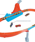 Rapid Raceway Champion Drag Race Track Set With Start Gate For Quick Countdown Side By Side One On One Racing Multi Car Launcher