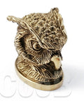 Solid bronze owl bird pommel from Finger Guard Bolster And Pommel Set For Knife Handles custom DIY metal accessories.