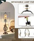 Top Shelf Seven Inch Antique Bronze Lamp Harp Set Detachable parts showing uno base and fixing plate adjustments.