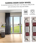 Heavy Duty Stainless Steel Sash Roller Double Wheel Pulley 4 Pack for Sliding Windows and Doors Smooth Silent Operation Fits Standard Tracks Rugged Construction close-up view