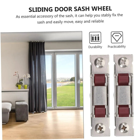 Heavy Duty Stainless Steel Sash Roller Double Wheel Pulley 4 Pack for Sliding Windows and Doors Smooth Silent Operation Fits Standard Tracks Rugged Construction close-up view