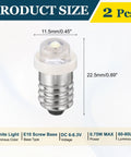 Genuine Premium E10 Screw Base Led Bulbs Dual Pack Dc 6 To 6 3v 0 75w Mini Indicator Lamp showing size dimensions and specifications.