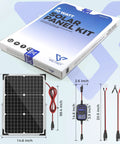 30W 12V Solar Panel Kit With MPPT Controller Monocrystalline Efficiency Waterproof Panel and Components