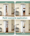 Bi Fold Barn Door 28 By 84 Inches For Closet White Waterproof Sliding Door With Hardware Kit Included In Various Rooms