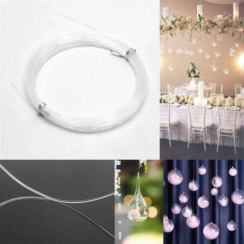 Clear Nylon Picture Wire Kit For Easy Hanging Up To 60lbs 98 Feet Of Invisible Wire With 40 Aluminum Crimp Sleeves displayed in various decor setups