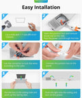 6-step installation guide for 6 Inch Square LED Recessed Ceiling Light Dimmable Canless Wafer Downlight