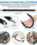 Flexible Drill Bit Extension Set With Hex Shank Bit Holder Keychain And 105 Degree Right Angle Attachments demo