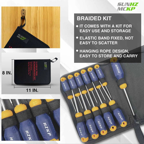 Torx Screwdriver Set 12 Piece S2 Alloy Steel Magnetic Star Drivers T5 Through T40 Pro Grade Repair Tools shown in carrying kit