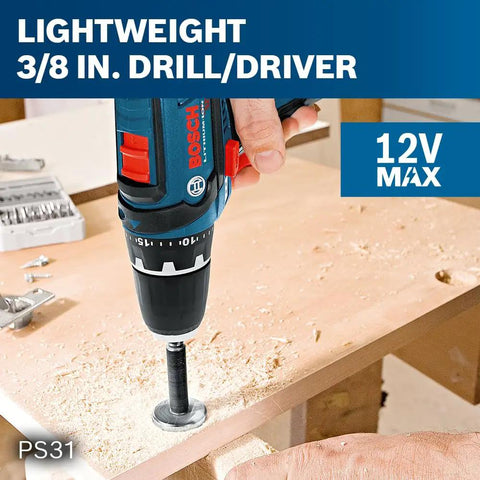 12V Max Cordless Drill Driver And Impact Driver Go-To Combo Kit With PS31 And PS41 Ultra Lightweight For Overhead Work And Tight Spaces, 1,300 RPM And 265 In-Lbs Torque For Drill, 2,600 RPM 3,100 BPM And 930 In-Lbs Torque For Impact