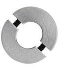 Premium Aluminum Alloy Split Shaft Collar Fixed Locking Limit Ring With Tightening Screws For Industrial Use Acts Great As Spacer Or Positioning Device 8 Millimeter Bore Size Slick Anodized Finish High Strength Metal Clamp For Your Rig, 8mm bore, front view
