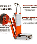 Detailed view of Electric Stair Climbing Dolly With 660 Lb Load Capacity And Foldable Design, showcasing track wheels and adjustable load board.