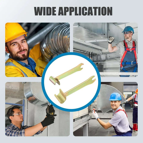 4 Pack Clamp Wrench Tool Set For Ductwork With 135mm And 155mm Lever Lock Tools in use during HVAC installation