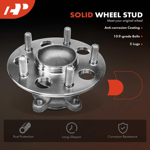 Two Pack Rear Wheel Bearing And Hub Assembly 5 Lug Fit For Honda Civic 2006 To 2012 Hybrid Models Heavy Duty High Load