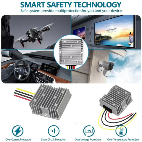 Beefy 12V To 24V DC Boost Converter Module, 15A 360W Waterproof IP67 Power Supply components and applications collage