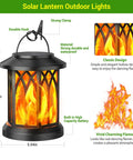 4 Pack Solar Lanterns Outdoor Lights With Upgraded Flickering Flame showcasing durable metal design and vivid flame effect, 6.18in tall.