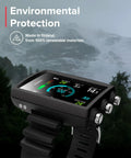 Compact Wrist Dive Computer With USB, bright high contrast screen, in nature setting, showcasing customizable display, black for divers.