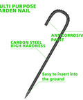 Heavy Duty Set Of 20 12 Inch Garden Ground Stakes Galvanized Steel J Shape Hooks Rebar Anchors showcasing multi-purpose uses