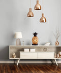 Modern living room with Mercury Glass Pineapple Table Lamp With Golden Finish Lit Diamond Pattern Glow Ideal For Bedroom Dresser