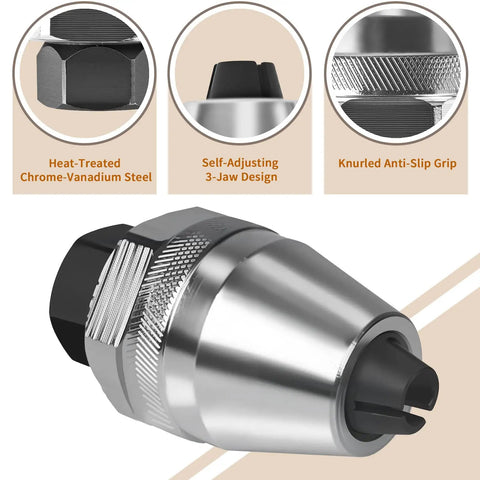 Damaged Bolt And Stud Extractor Tool For Quarter To Half Inch Studs With Three Eighths Inch Drive Pro Grade Multi Grip Inner Jaw