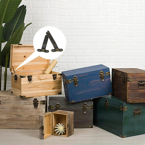 4 Pack Small Antique Brass Lid Folding Support Hinges For Wooden Boxes, Jewelry Cases And Chests, Built To Last Lid Stay Hinges