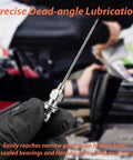 6 Piece Grease Gun Needle Tips Kit With Narrow Needles And Air Nozzle For Smooth Lubrication in a gloved hand close-up