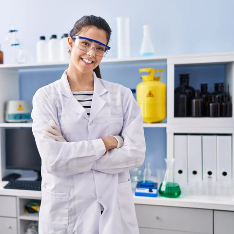 Unisex White Lab Coat For Adults With Long Sleeves, Stain Resistant Polyester, All Day Comfort For Doctors And Science Pros