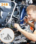 Man using Heavy Duty 248Pcs Metric Bolt Set In 304 Stainless Steel M6 M8 M10 Nuts And Bolts Kit With Flat And Spring Washers on motorcycle